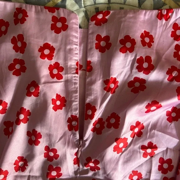NWT Princess Polly Olton Pink Retro Floral Groovy Silky Mini Skirt, 6 - Picture 12 of 12
